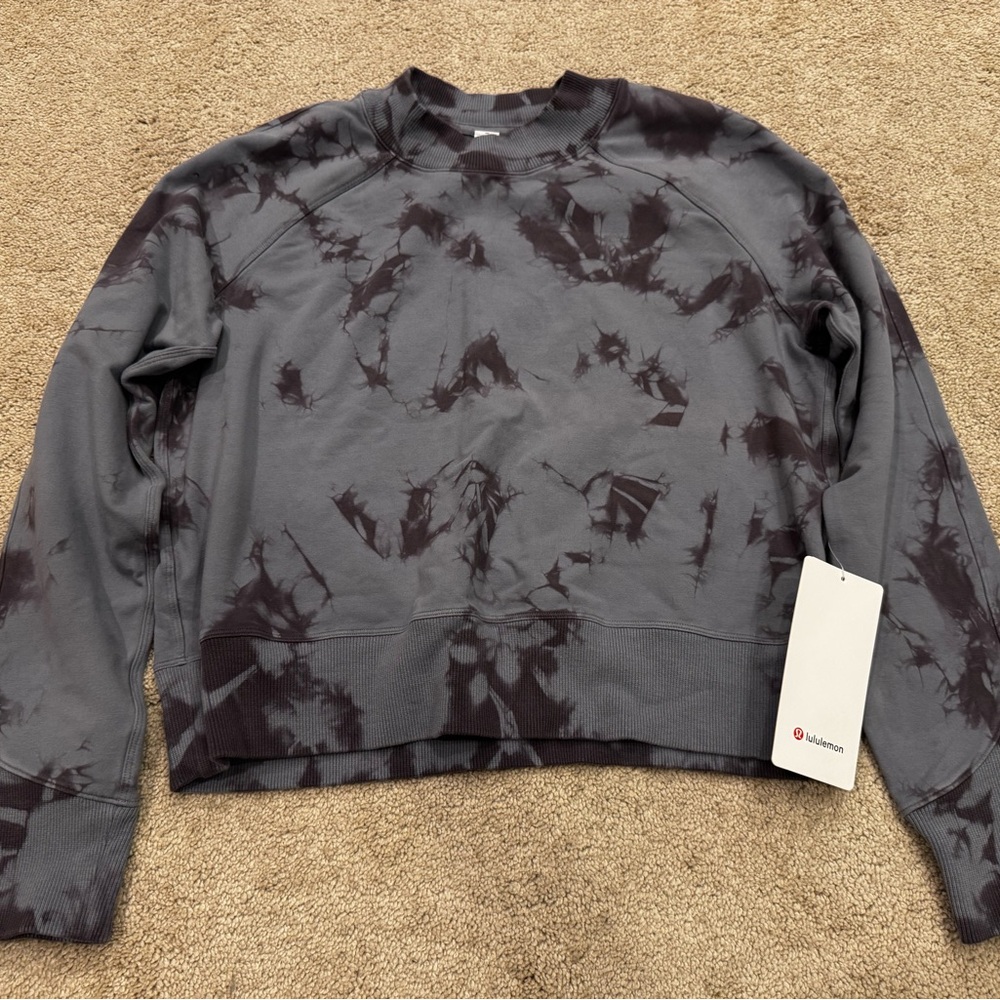 NWT Lululemon Ready to Roll Crewneck Sweatshirt Size 8 SGMG Shibori Gray